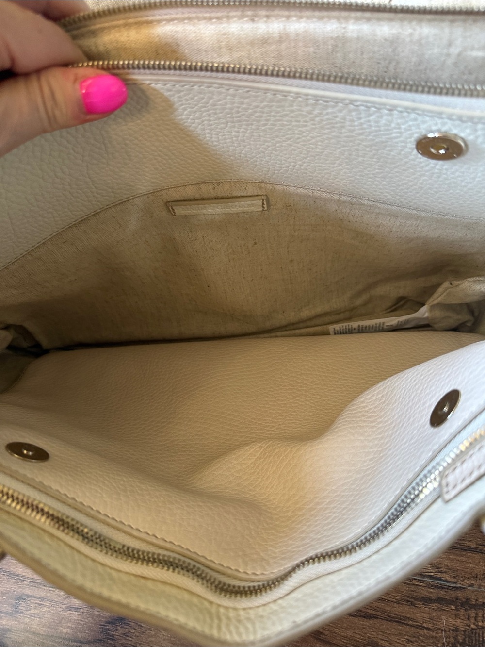 Mark & Graham Cream Leather Tote - Picture 10 of 16